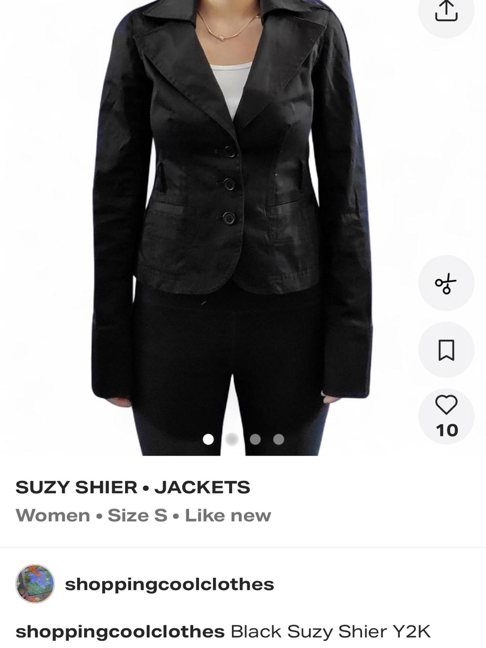 Suzy Shier Black Tailored Blazer with Three-Button Front